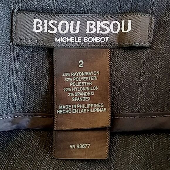 Bisou Bisou Skirt Gray Pencil with Dropped Peplum Flounce Details Qualit… - Picture 8 of 10